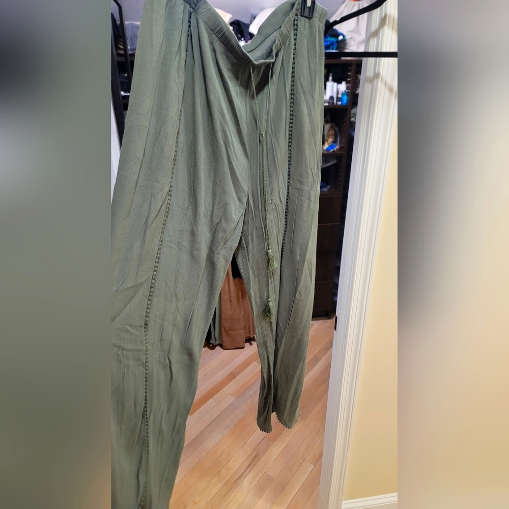Womans Olive Green Cover Up With Slits XL